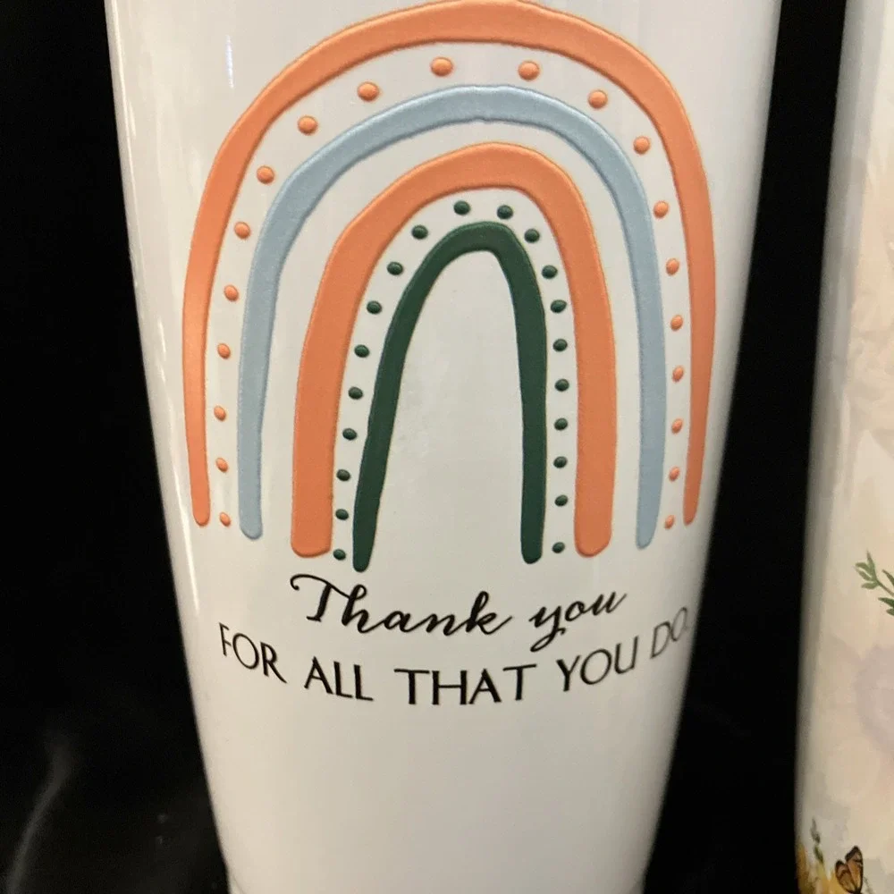 Lot of 2 Inspirational Tumbler Gift Thank You Bible Faith Verses Coffee Water
